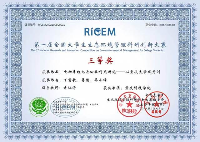 生态经济管理三等奖丁前敏 生态经济管理三等奖丁前敏